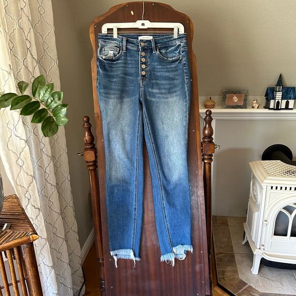 Flying tomato button butterfly crop fringe ankle jeans size 28 - Picture 1 of 11